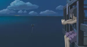 Chihiro Enjoying A Bun In The Mysterious Realms Of Spirited Away Wallpaper