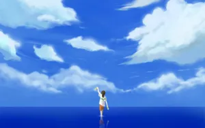 Chihiro In River Artwork Spirited Away Desktop Wallpaper