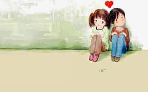 Childhood Friends Love Illustration Wallpaper