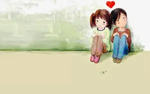 Childhood Friends Love Illustration Wallpaper