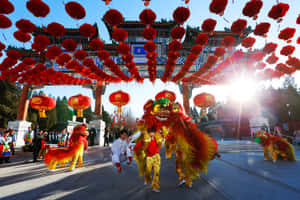 Chinese New Year 2022 Dragon Dance Wallpaper