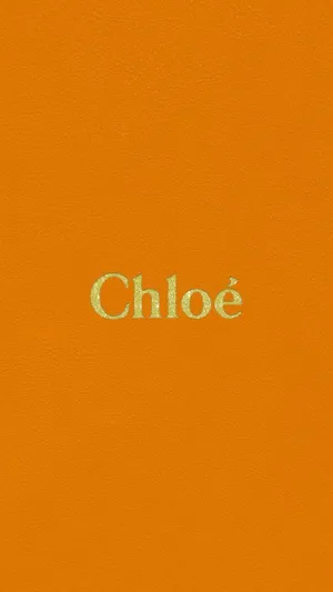Chloé Logo Orange Backdrop Wallpaper