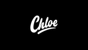 Chloe Script Logoon Black Background Wallpaper