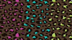 Chocolate Brown Cute Leopard Print Wallpaper