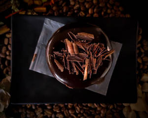 Chocolate Cake Coffee Beans Wallpaper