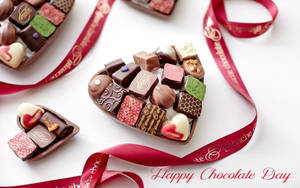 Chocolate Day Red Ribbon Wallpaper