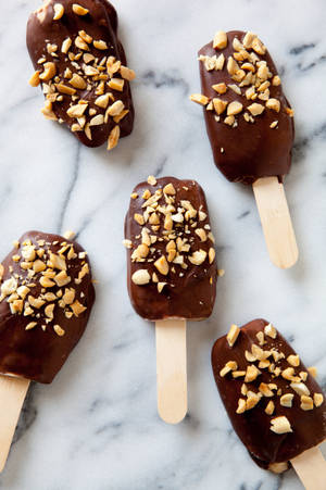 Chocolate Ice Cream On Stick Wallpaper