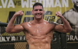 Chris Weidman Flexing Biceps Wallpaper