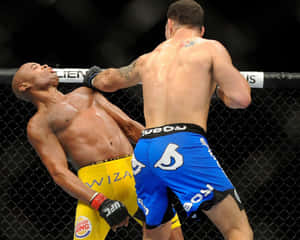 Chris Weidman Punching Face Wallpaper