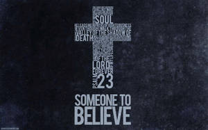 Christian Cross Calligram Wallpaper