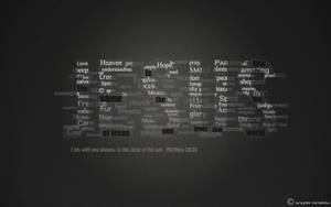 Christian Jesus Calligram Wallpaper