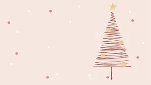 Christmas Aesthetic Desktop Cartoon Tree Wallpaper