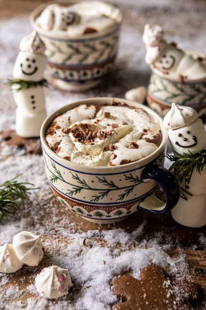 Christmas Aesthetic Holiday Latte Wallpaper