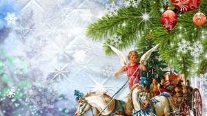 Christmas Angel Background Wallpaper
