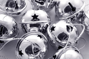 Christmas Bells Silver Star Wallpaper