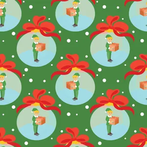 Christmas Elves Holding A Gift Pattern Wallpaper