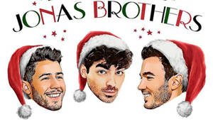 Christmas-inspired Jonas Brothers Poster Wallpaper