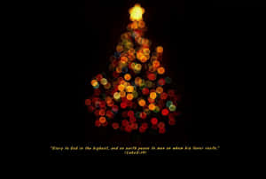 Christmas Scripture Christmas Tree Blur Wallpaper