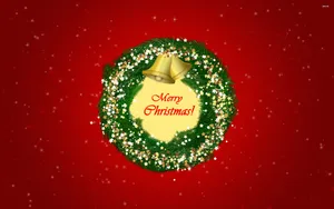 Christmas Wreath Traditional Design Wallpaper