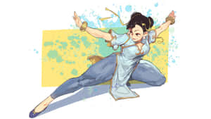 Chun Li Street Fighter Action Pose Wallpaper