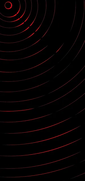 Circular Red Lines Punch Hole 4k Wallpaper