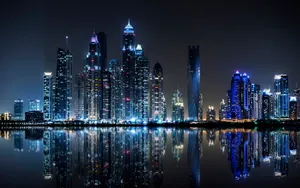 City Landscape At Night Professional Desktop Wallpaper