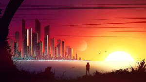 City Landscape Digital Art Wallpaper