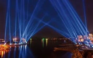 City Lights In A Harbour Wallpaper