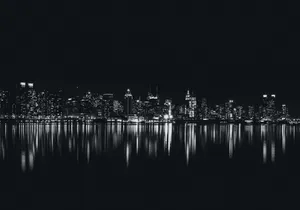 Cityscape In Black Screen Wallpaper