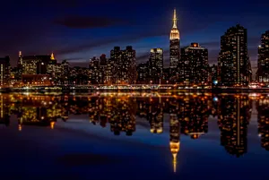 Cityscape Reflection New York Computer Wallpaper