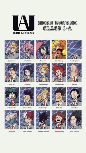 Class 1-a Yearbook My Hero Academia Iphone Wallpaper