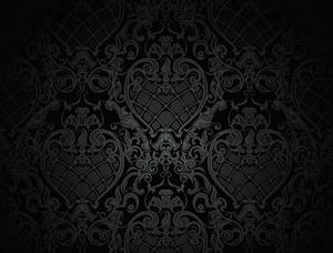 Classic Black Victorian Floral Wallpaper