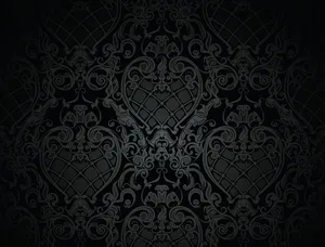 Classic Black Victorian Floral Wallpaper