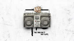 Classic Boombox No Music No Life Wallpaper