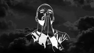 Classic Drake Ovo Shirt Design Showcasing His Iconic Praying Stance Wallpaper