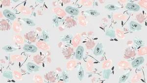 Classic Floral Pastel Pink Aesthetic Computer Wallpaper