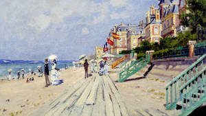 Claude Monet’s The Boardwalk At Trouville Wallpaper