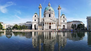 Clear Sky Over Vienna Church Wallpaper