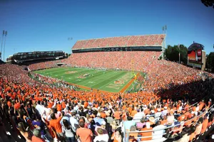 Clemson Tigers Football Team Memorial Stadium Wallpaper