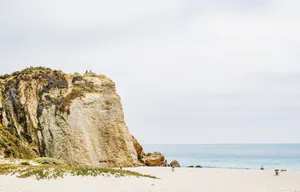 Cliff On Malibu Beach Aesthetic Desktop Wallpaper