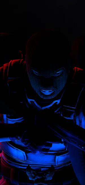 Closeup Cs Go Soldier In Blue Iphone Wallpaper