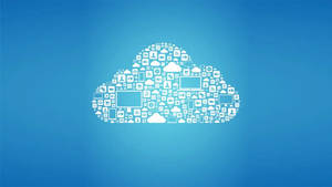 Cloud Storage Symbol With Digital Icons Doodle Art Wallpaper