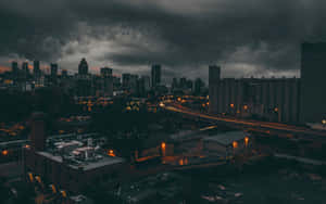 Cloudy Sky Dark City 4k Wallpaper