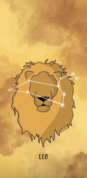 Cloudy Yellow Leo Lion Wallpaper