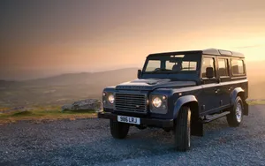 Coal Black Land Rover Defender Wallpaper