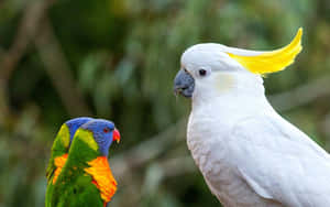 Cockatooand Rainbow Lorikeet Friends.jpg Wallpaper