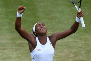 Coco Gauff Crying In Joy Wallpaper