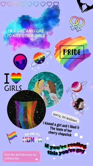 Collage Aesthetic Lgbt On A Violet Background Wallpaper