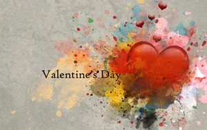 Color Splash Heart Valentines Desktop Wallpaper