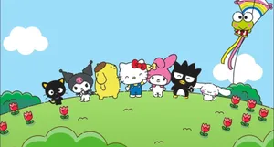 Colorful Adventure With Hello Kitty And Friends Wallpaper